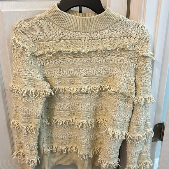 Women’s cream Style & Co sweater size medium. Cream with fringe. - Picture 1 of 5